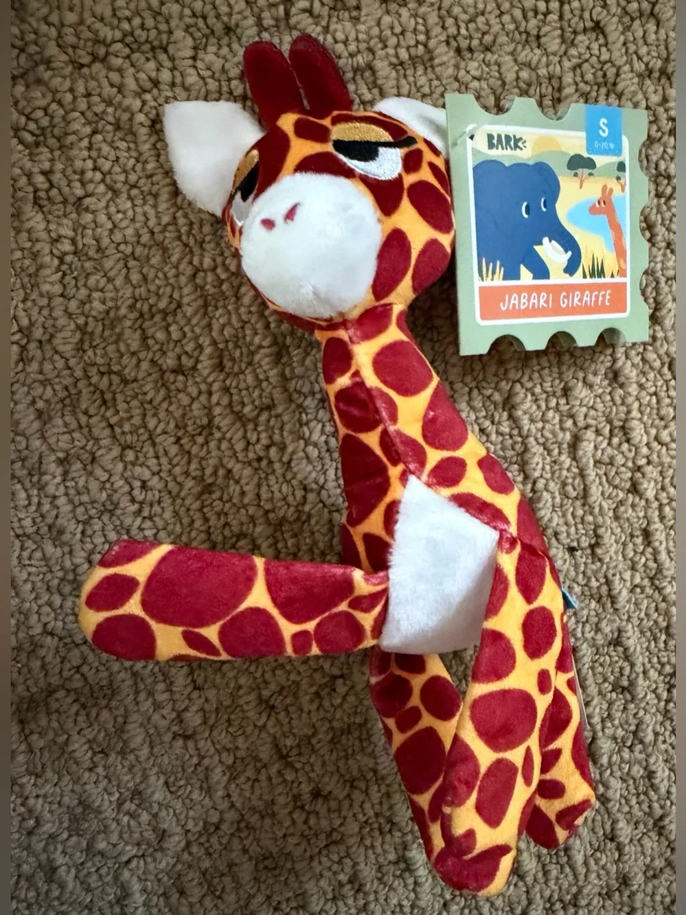 BARK Plush Safari & Dino Toy Set - Brown, Pink, Yellow, Green, Red, Cream